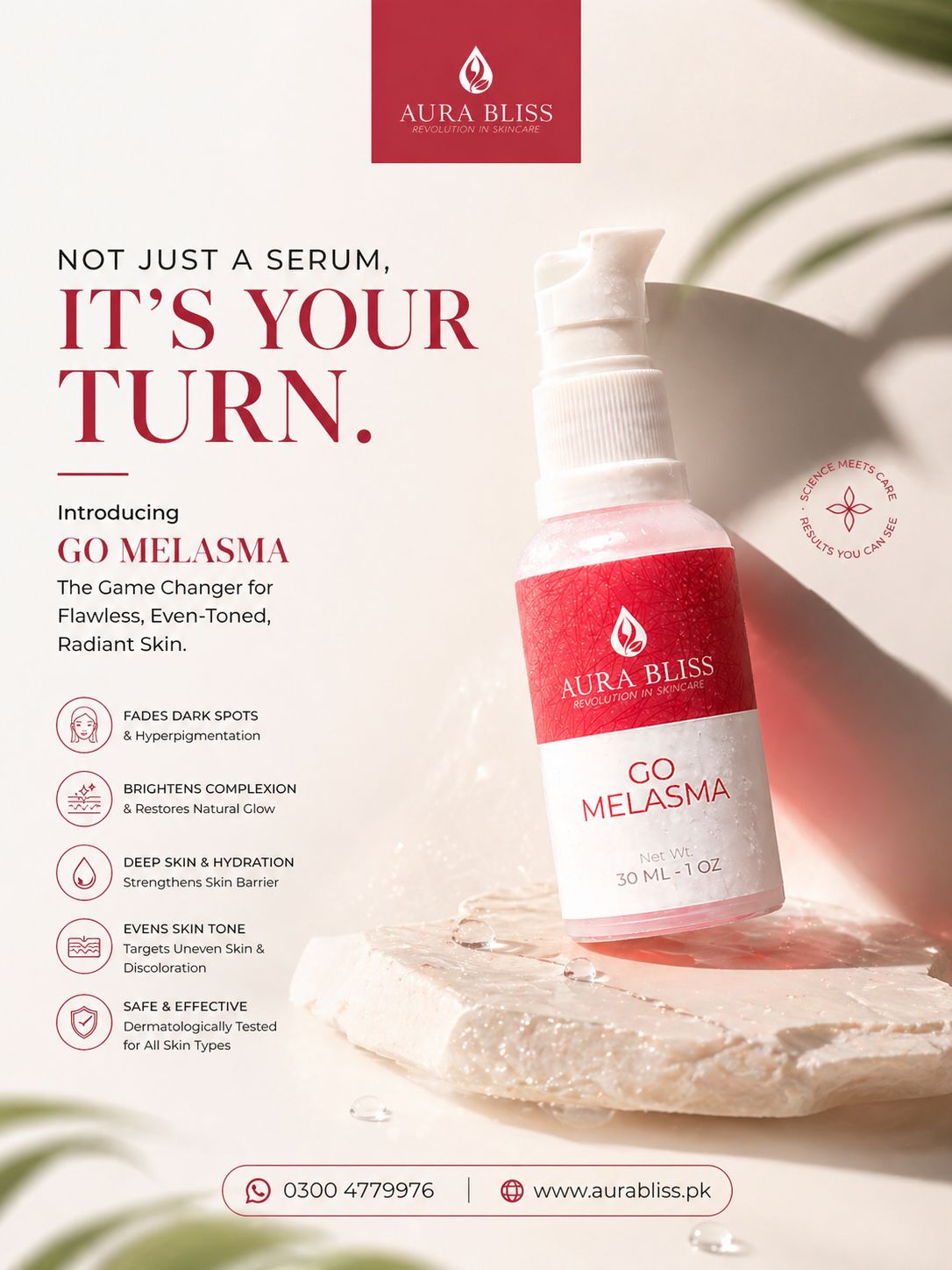 Dark Spot Serum by AuraBliss Pakistan — fades melasma and post-acne marks